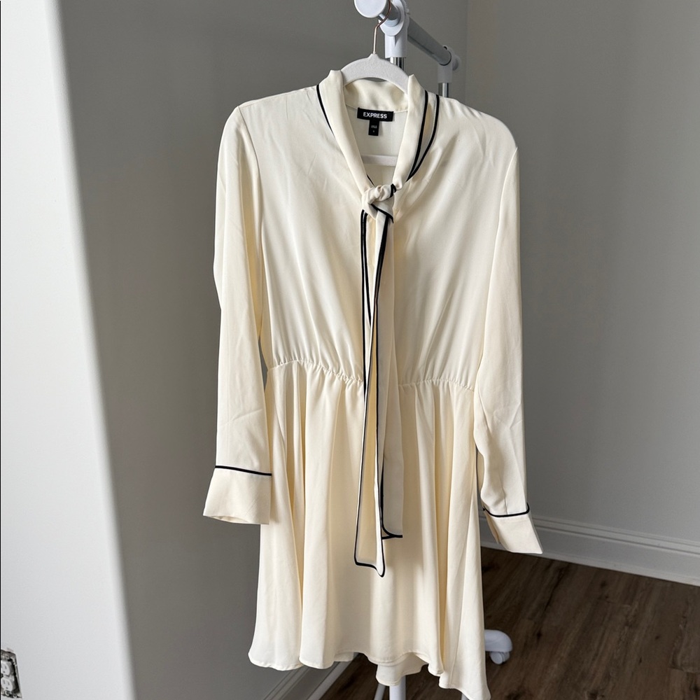 Express Ivory Dress with Black Accents